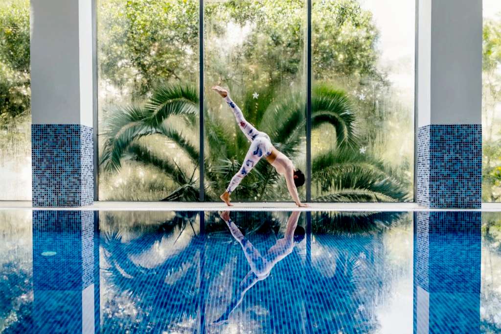 wellness yoga retreat sunshine coast pool